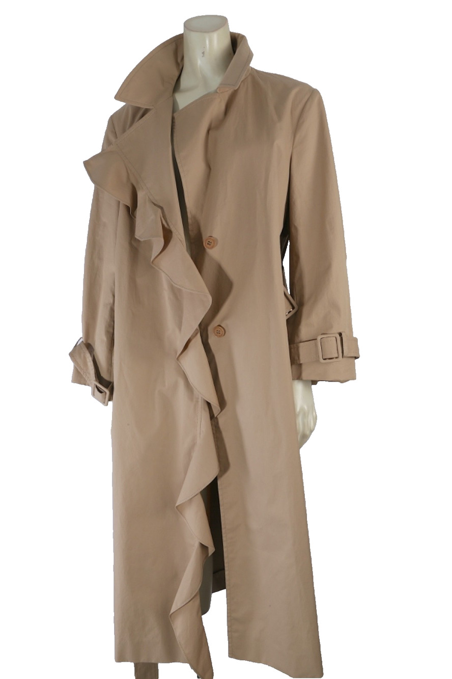 Stella McCartney Beige Cotton Long Belted Trench Winter Coat Womens Size 46